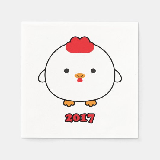 Jahr des Rosters 2017 Papier Napkins Serviette (Vorderseite)