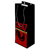 Jahr des Rosters 2017 W Geschenktasche 1 Geschenktüte Für Weinflaschen (Rückseite Schrägansicht)