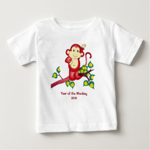 Jahr des roten Affe-Baby-Shirts 2016 Baby T-shirt