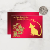 Jahr des roten goldenen Musters Mitteilungskarte (Vorderseite/Rückseite Beispiel)