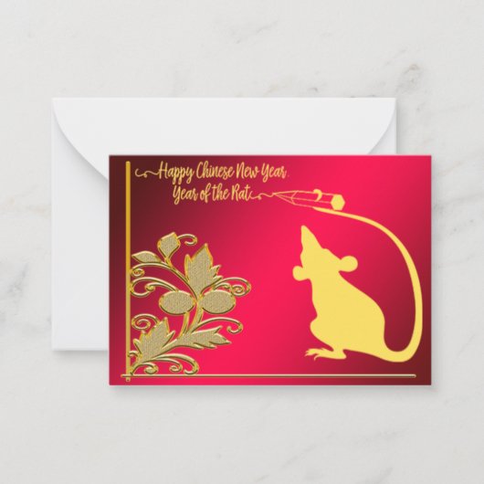 Jahr des roten goldenen Musters Mitteilungskarte (Vorderseite)