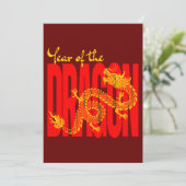 Jahr des roten Goldes des Drachen Einladung (Stehend Vorderseite)