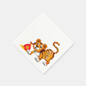 Jahr des Rotschlages des Tiger-Cartoon Serviette (Ecke)