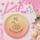 Jahr des Schlangendesigns Ombre Pappteller (Party)