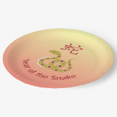 Jahr des Schlangendesigns Ombre Pappteller (Schrägansicht)