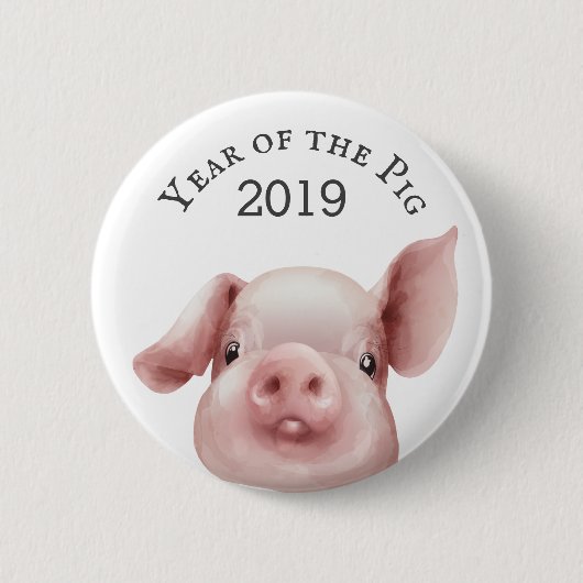 Jahr des Schweins 2019 Button (Vorderseite)