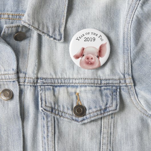 Jahr des Schweins 2019 Button (Beispiel)