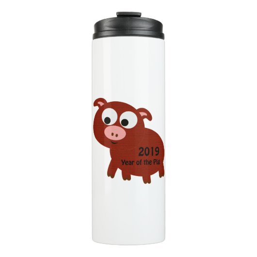 Jahr des Schweins 2019 Thermosbecher (Vorderseite)