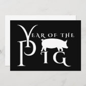 Jahr des Schweins Einladung (Vorne/Hinten)