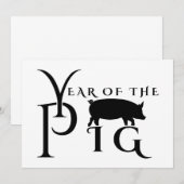 Jahr des Schweins Einladung (Vorne/Hinten)