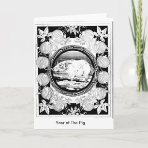 Jahr des Schweins Feiertagskarte
