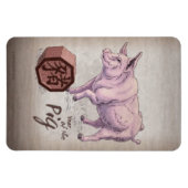 Jahr des Schweins (Schwein) Chinesische Kunst der  Magnet (Horizontal)