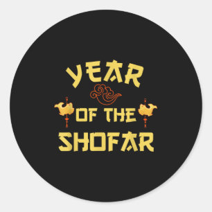 Jahr des Shofar Funny Chinese Jüdischen Neujahrs H Runder Aufkleber