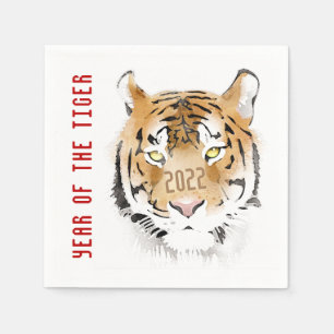 Jahr des Tiger 2022 Chinesisches Neujahr Zodiac-Ti Serviette