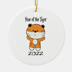 Jahr des Tiger 2022 Keramik Ornament