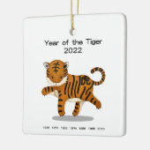 Jahr des Tiger 2022 Niedlich Zodiac Animal Keepake Keramikornament (Links)