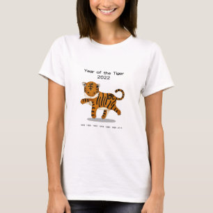 Jahr des Tiger 2022 Niedliches Zodiac-Tier T-Shirt