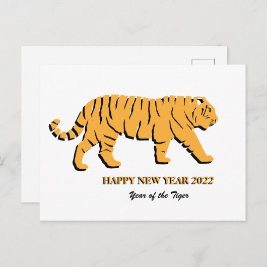 JAHR DES TIGER 2022 POSTCARD POSTKARTE (Vorne/Hinten)