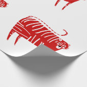 JAHR DES TIGER RED Wrapping Paper Geschenkpapier (Ecke)