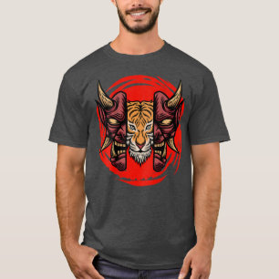 Jahr des Tiger-Samurai-Masken-Japanische Kultur T-Shirt
