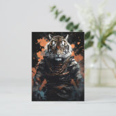 Jahr des Tiger Samurai Postkarte (Stehend Vorderseite)