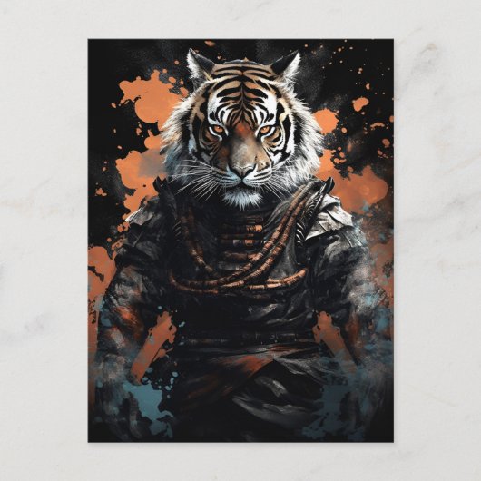 Jahr des Tiger Samurai Postkarte (Vorderseite)