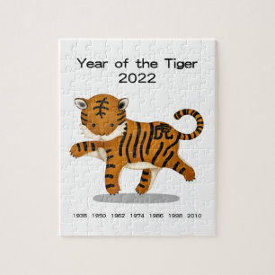Jahr des Tigers 2022 Süßes Zodiac-Tier-Andenken Puzzle