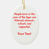 Jahr des Tigers Keramik Ornament (Hinten)