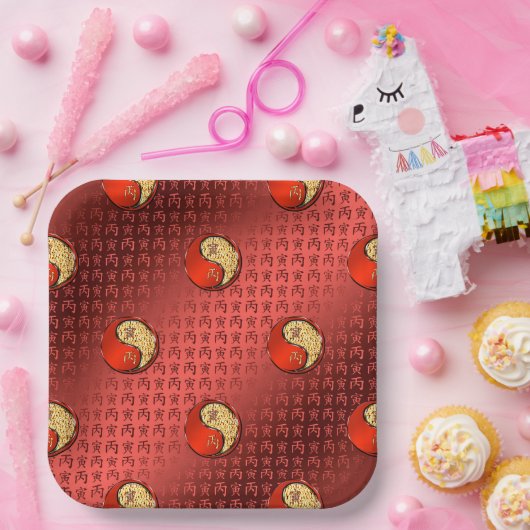 Jahr des Tigers Pappteller (Party)