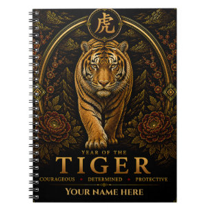 Jahr-des-Tigers-Personalisiertes-Chinesisches-Ster Notizblock