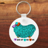 Jahr des türkisblauen Rammschaf- oder Ziegenschaf- Schlüsselanhänger (Vorderseite)