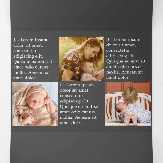 Jahr des Überprüfungstextes und Foto Dreifach Gefaltete Urlaubskarte (Innenseite Mitte)