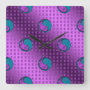 Jahr des Wasser-Ebers Quadratische Wanduhr