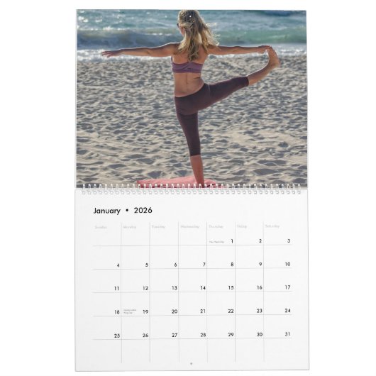 Jahr des Yoga, anpassbarer Kalender (Jan 2026)