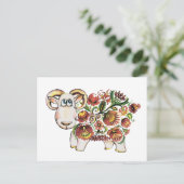 Jahr eines Schafes - Ukrainische Petrykivsky-Maler Postkarte (Stehend Vorderseite)