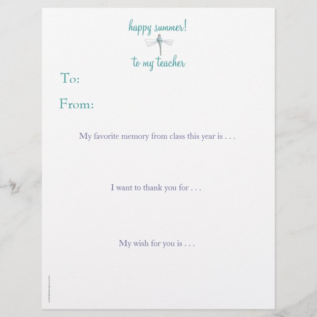 Jahr-Endepersonalisierter Lehrer danken Ihnen - (Vorderseite)