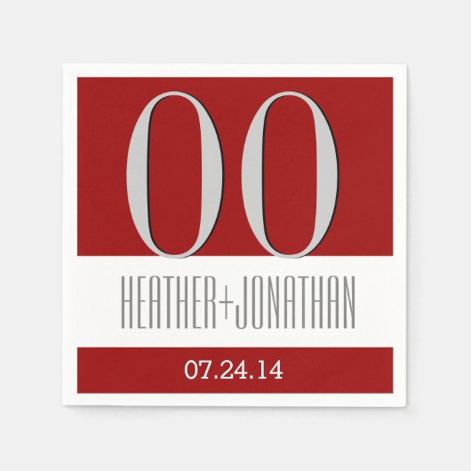 Jahr für das benutzerdefinierte Jahr Moderne Rot u Serviette (Vorderseite)