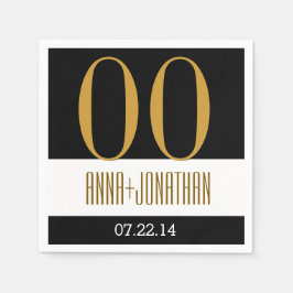 Jahr für Jahr Modernes Gold und Schwarz V06 Serviette