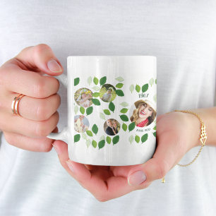 Jahr Geborener Familienbaum FOTO Kollage Geburtsta Kaffeetasse