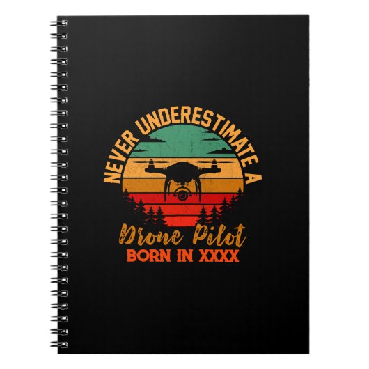 Jahr hinzufügen, Text ändern, Drohne nie unterschä Notizblock (Vorderseite)