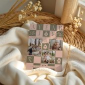 Jahr im Retro-Review Checked Christmas Fotos Dreifach Gefaltete Urlaubskarte