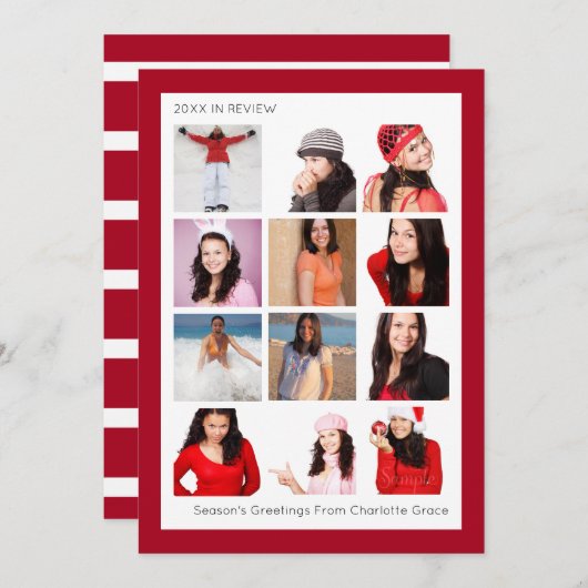 Jahr im Review 12 Foto Personalisiert Weihnachten (Vorne/Hinten)