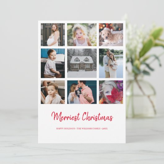 Jahr im Review 9 Foto Frohe Weihnachtskarte Einladung (Stehend Vorderseite)