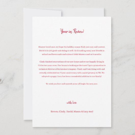 Jahr im Review 9 Foto Frohe Weihnachtskarte Einladung (Rückseite)