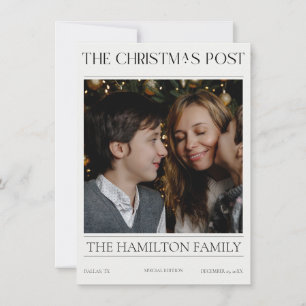 Jahr im Review Christmas Newspaper Family Foto Feiertagskarte