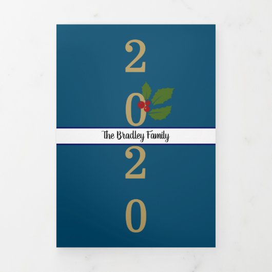 Jahr im Review Foto Collage Weihnachtsbrief Dreifach Gefaltete Karte (Cover)