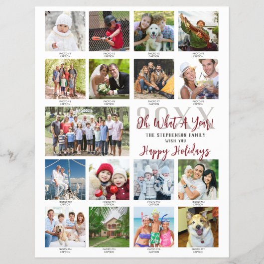 Jahr im Review Foto Collage Weihnachtsbrief Flyer (Vorne)