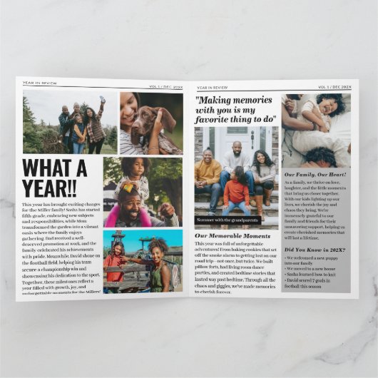 Jahr im Review Magazine Grußkarte Bilder Collage Karte (Innenseite)