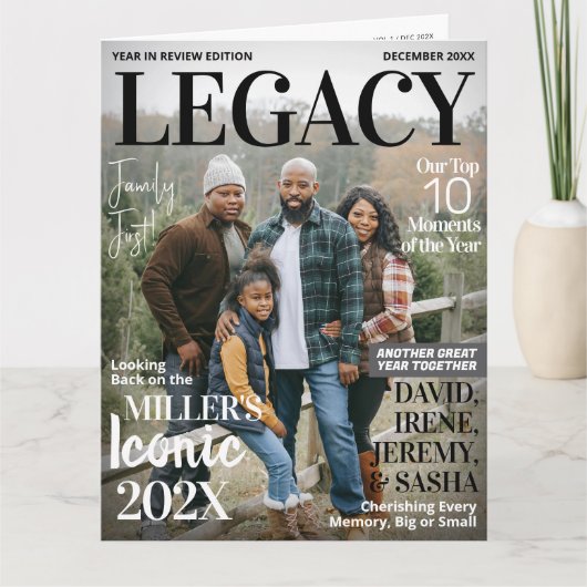 Jahr im Review Magazine Grußkarte Bilder Collage Karte (Vorderseite)