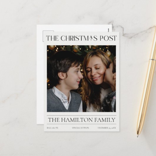 Jahr im Review Weihnachtszeitungen-Foto Feiertagspostkarte (Vorderseite/Rückseite Beispiel)